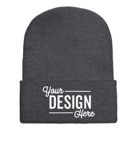 Yupoong Solid Cuff Beanie - Color: Dark Grey