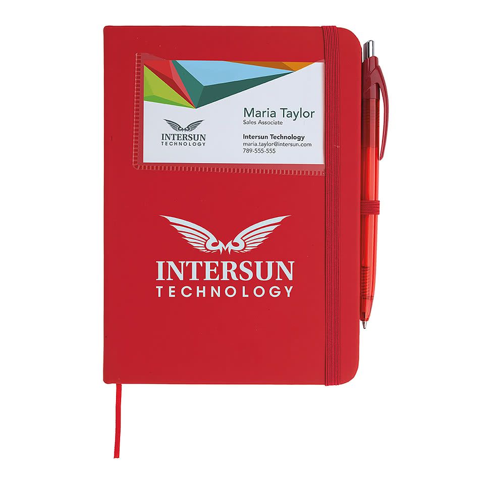 Business Card Pocket Notebook with Element Slim Pen