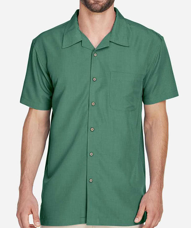 Harriton Barbados Textured Camp Shirt