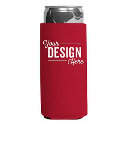 Foldable Slim Can Cooler - Color: Red