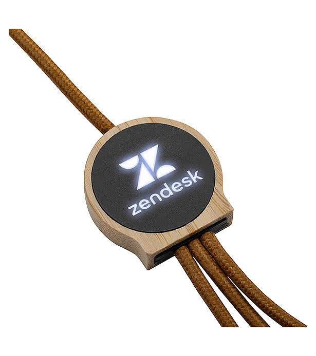 Ballmer Bamboo Light-Up Multi-Charge Cable