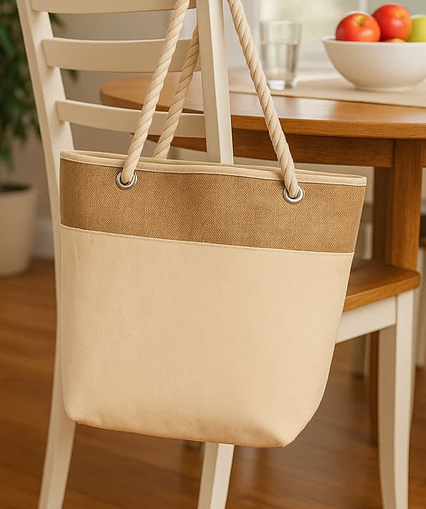Burlap Rope Tote Bag