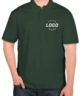 Port Authority Silk Touch Performance Polo - Screen Printed - Color: Dark Green