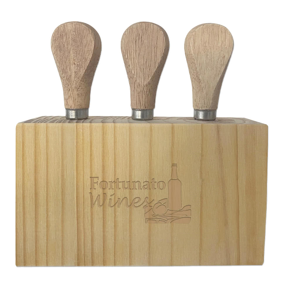 Laser Engraved 3-Piece Cheese Cutlery Set