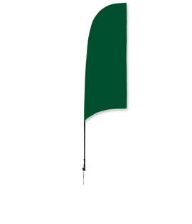 Full Color 9’ Streamline Razor Flag with Ground Spike - Color: Forest Green