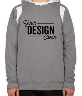 Team 365 Contrast Performance Pullover Hoodie - Color: Sport Graphite / White