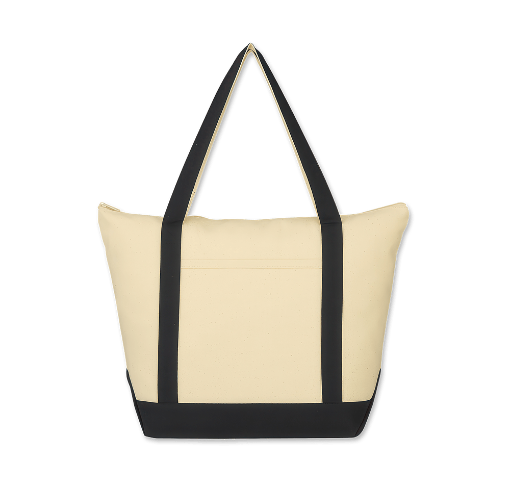 Folksy Cotton Canvas Zippered Tote Bag-default