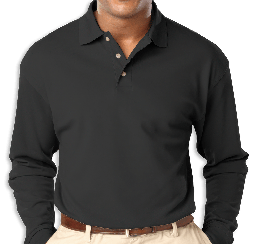 Blue Generation Superblend Easy-Care Pique Long Sleeve Polo-default
