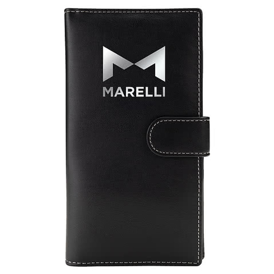 Sarnen Cactus Leather Long Wallet with Coin Pocket in Black