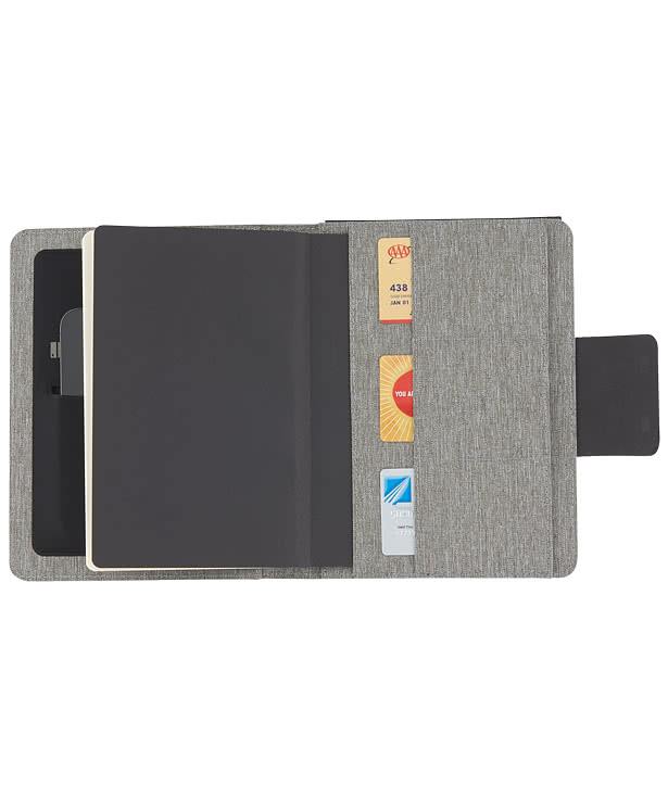 Debossed Reclaim Recycled MagClick Wireless Fast Charging Notebook