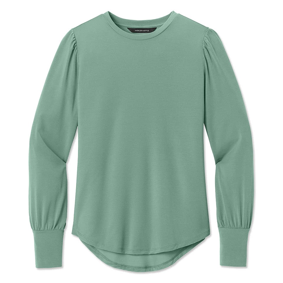 Mercer+Mettle Women's Stretch Jersey Long Sleeve Blouson Shirt