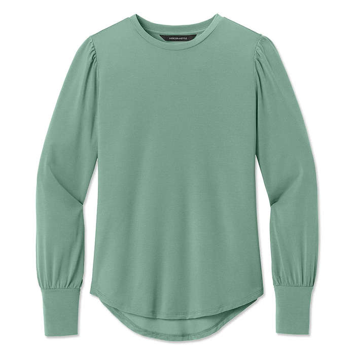 Mercer+Mettle Women's Stretch Jersey Long Sleeve Blouson Shirt