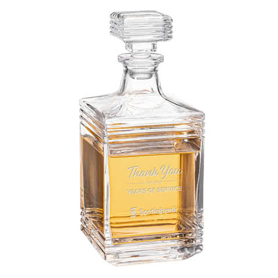 Laser Etched 30 oz. Farmington Decanter with Lid in Clear