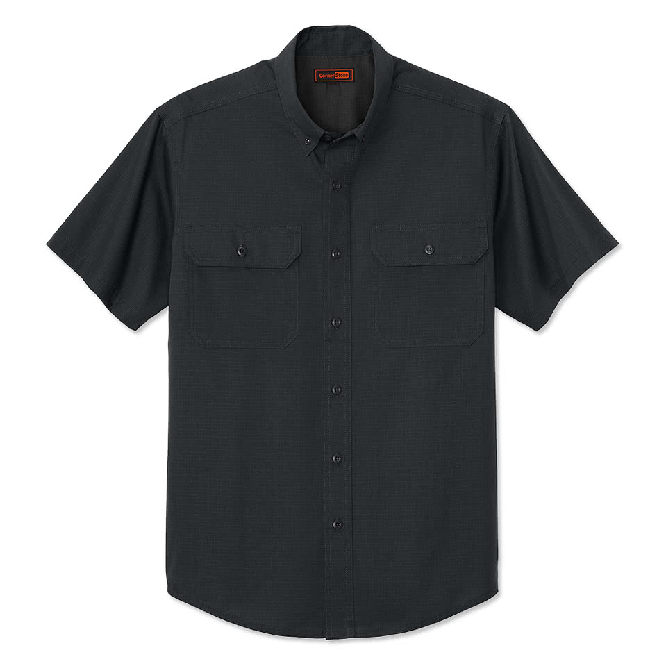 Custom CornerStone Select Ripstop Short Sleeve Work Shirt - Design
