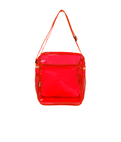 Diamond Clear Messenger Bag in Red