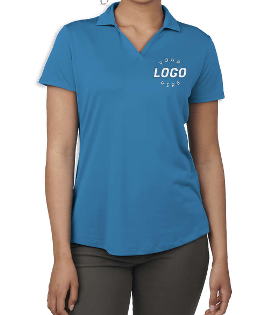 Edwards Women's Mini-Pique Snag Proof Performance Polo - Embroidered in Marina Blue