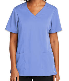 WonderWink Women's Premiere Flex Stretch V-Neck Scrub Top - Color: Ceil Blue
