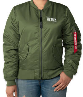Alpha Industries Women's MA-1 Flight Jacket - Color: Sage Green