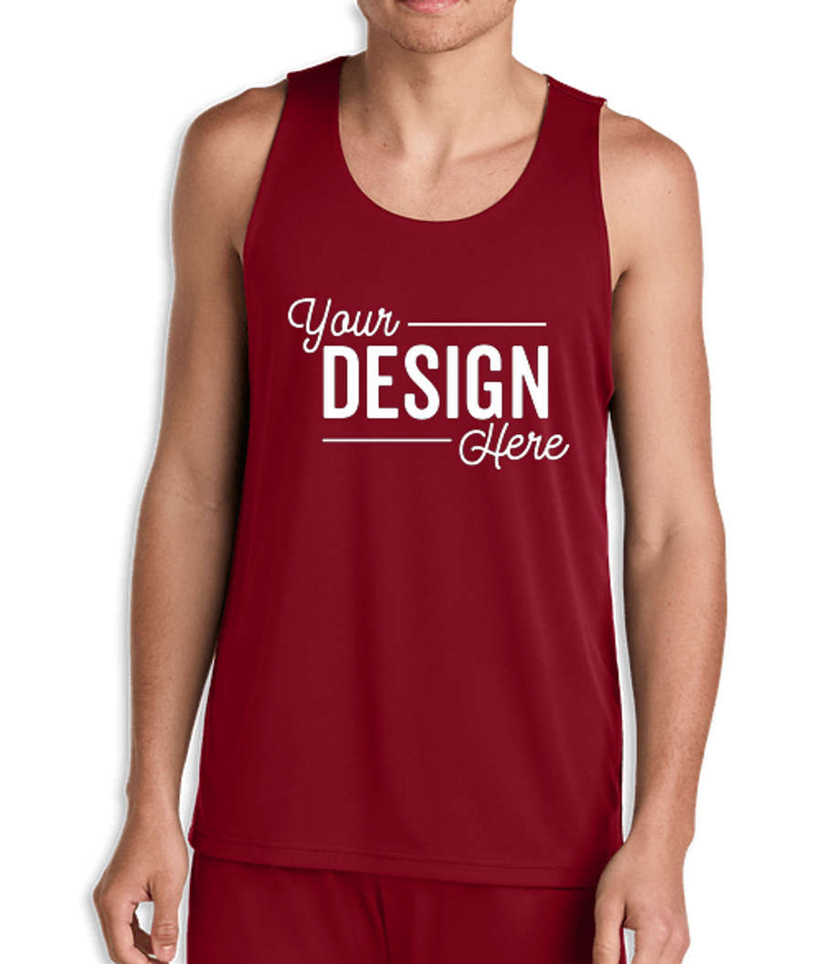 Sport-Tek Competitor Reversible Performance Tank in Deep Red / White