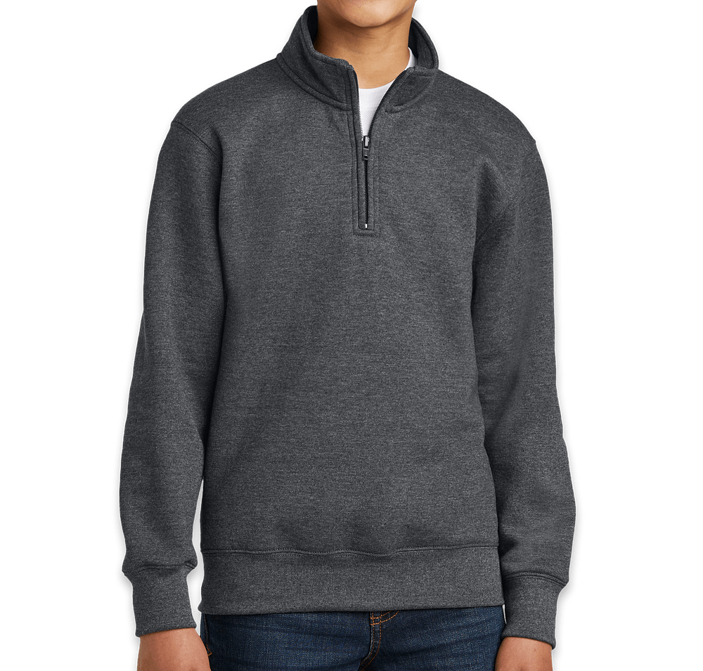 Port & Company Youth Core Quarter Zip Sweatshirt - Embroidered-default