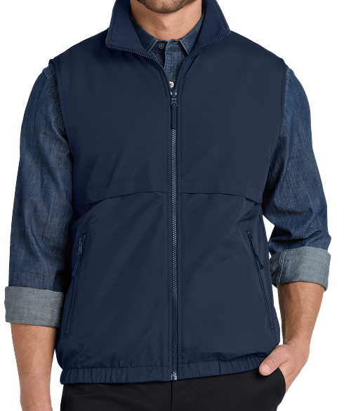 Port Authority Reversible Charger Shell Fleece Vest in True Navy