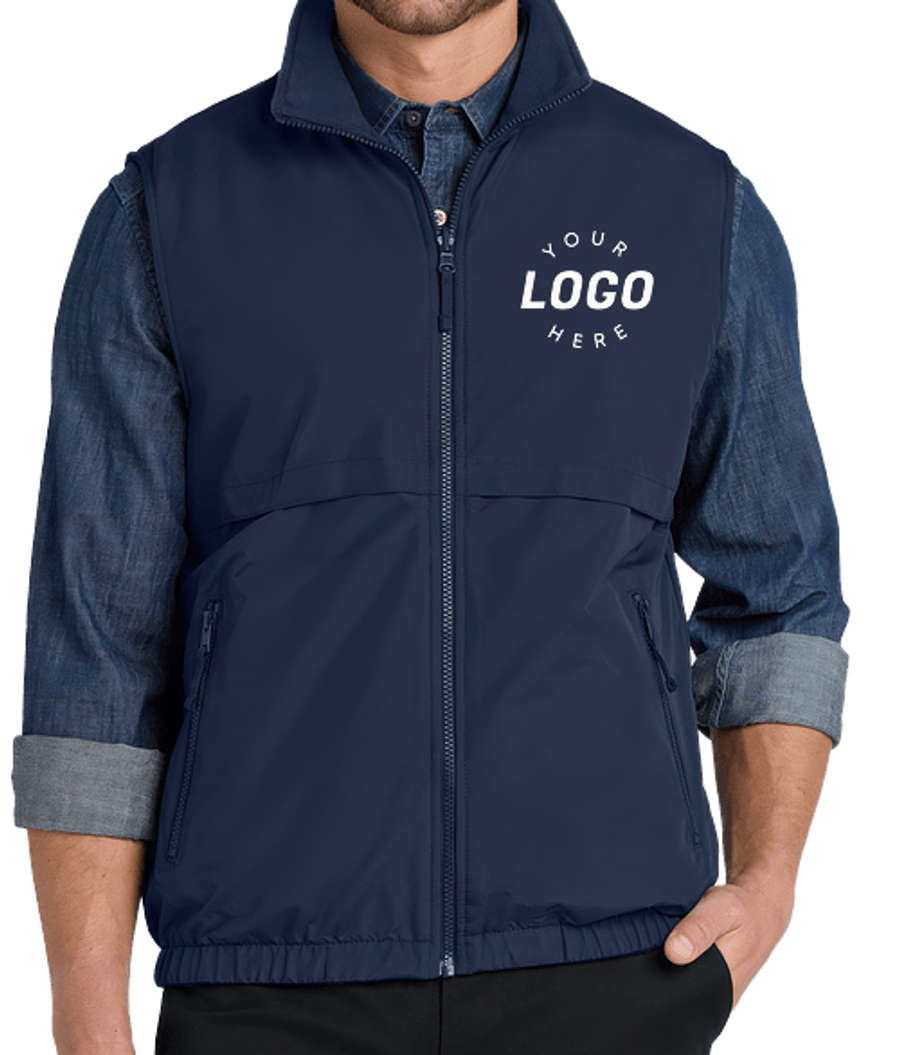 Port Authority Reversible Charger Shell Fleece Vest in True Navy