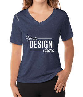 Reebok Women's Heather V-Neck Performance Shirt - Color: Navy Heather