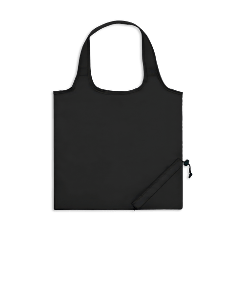 Full Color Medium Foldaway Shopper Tote Bag in Black