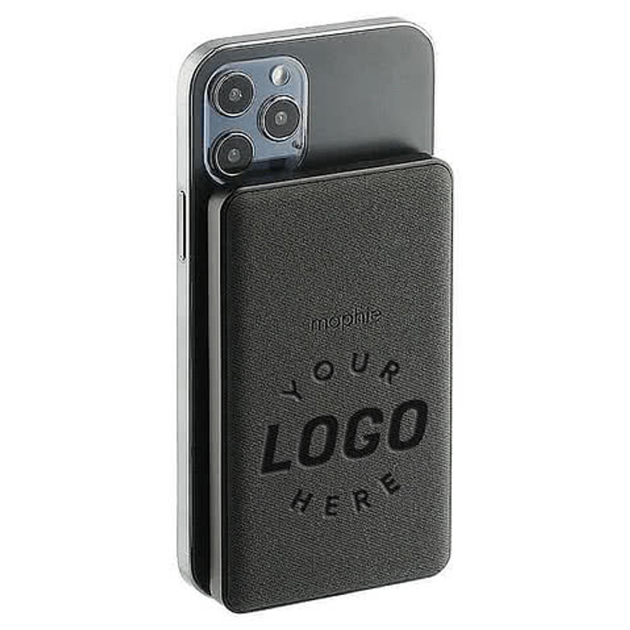 Laser Engraved mophie Snap+ Mini 5,000 mAh Portable Wireless Power Bank in Black