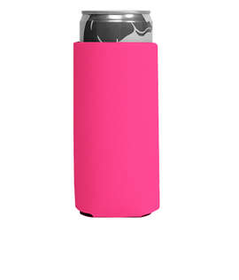 Foldable Slim Can Cooler - Color: Neon Pink