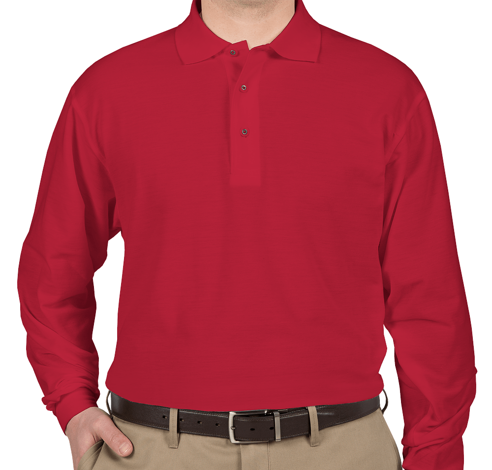 Port Authority Silk Touch Long Sleeve Polo - Printed-default