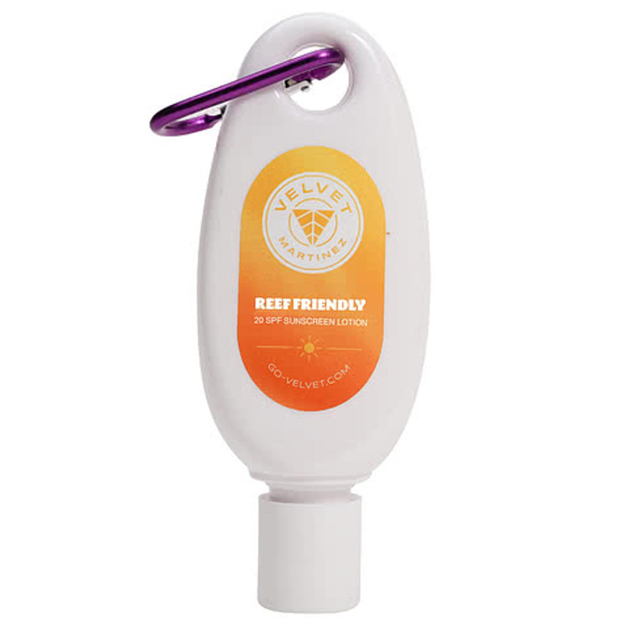 Full Color 2 oz. Happy Reef SPF 20 Sunscreen with Carabiner in White