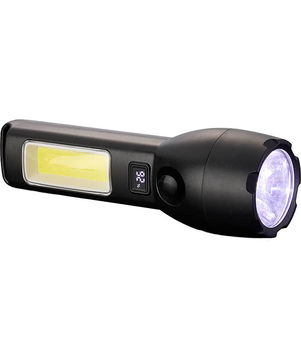 Solar Powered Rechargeable COB Flashlight