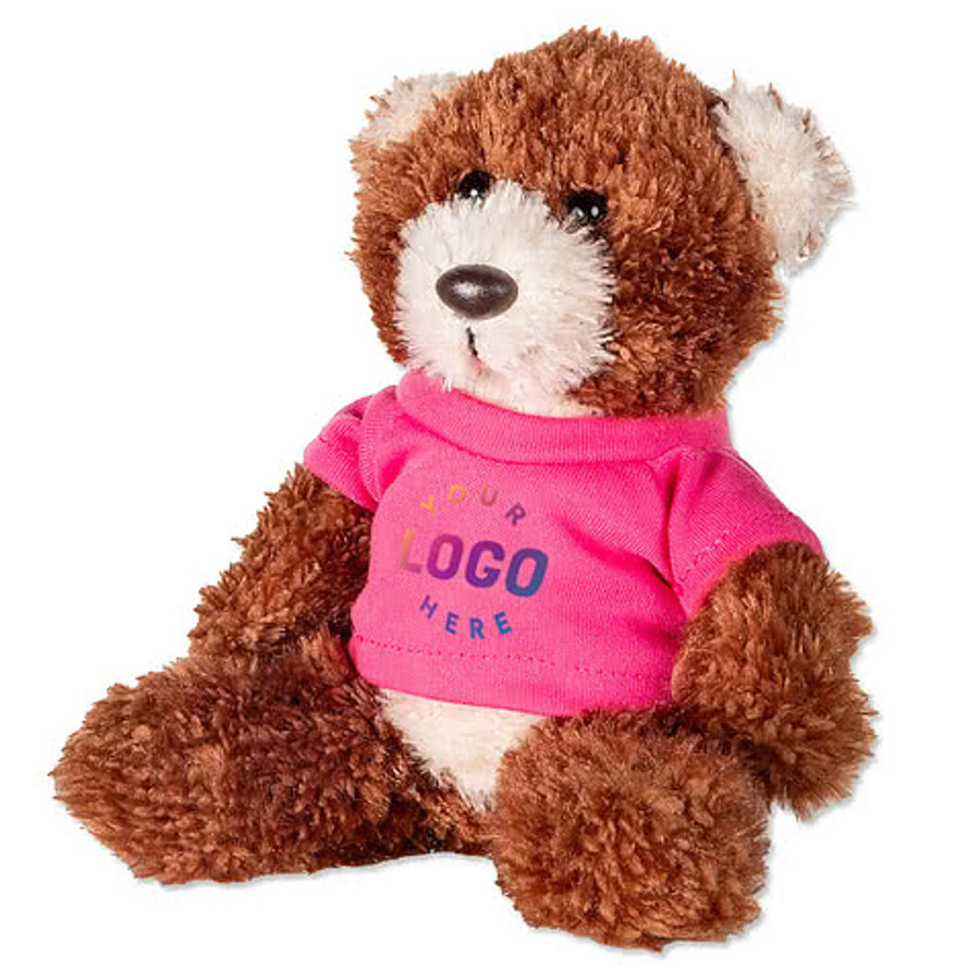 6" Brown Baxter Bear Plush Animal in White