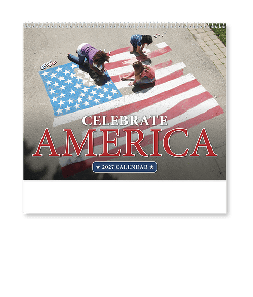 Celebrate America Spiral Monthly Calendar in White