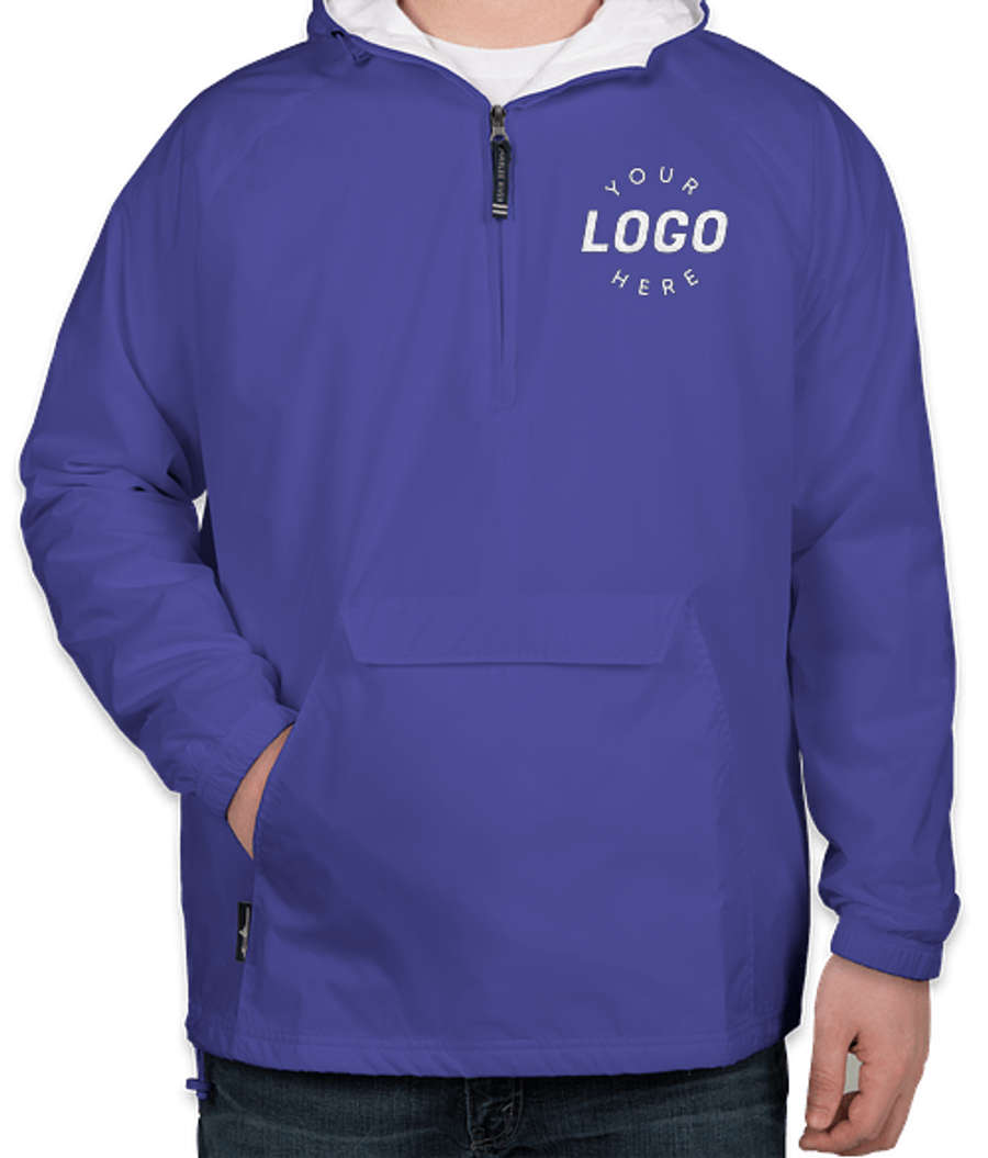 Charles River Classic Hooded Packable Anorak in Royal