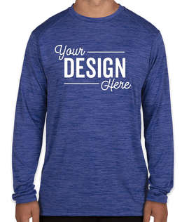 Augusta Tonal Heather Long Sleeve Performance Shirt - Color: Royal