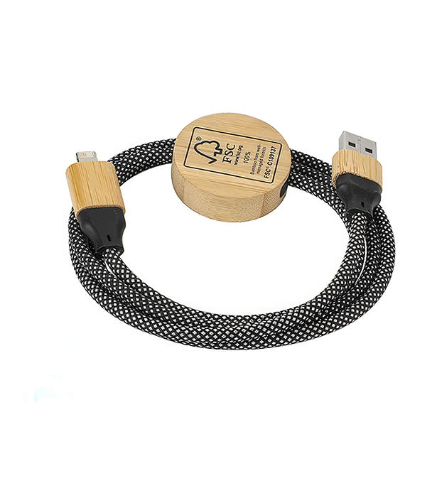 Bolt 4-in-1 39" Bamboo and Recycled 100W Charging & Data Cable