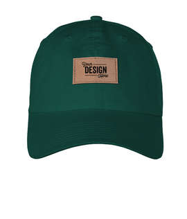 Ahead Largo Washed Twill Baseball Hat with Tan Rectangle Patch - Color: Hunter Green