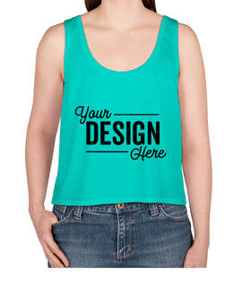 Bella + Canvas Women's Flowy Crop Tank - Color: Teal