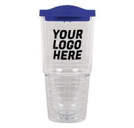 24 oz. Insulated Tumbler - Color: Blue / Clear