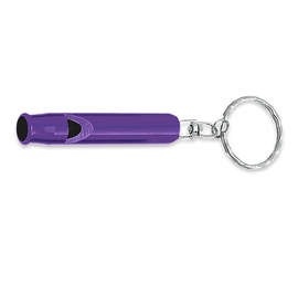 Laser Engraved Safety Whistle Keychain - Color: Purple