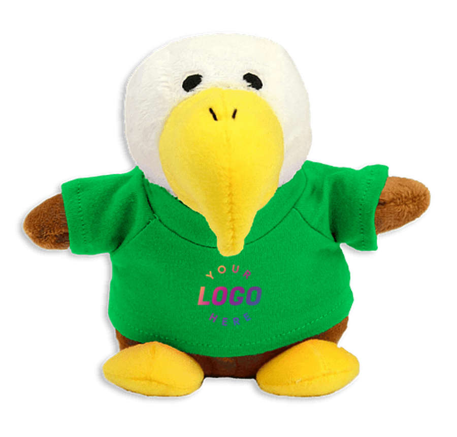 Full Color Bean Bag Buddies 6" Eagle Plush Animal in Kelly Green