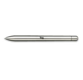 Laser Engraved Baronfig Squire Stainless Steel Roller Ball Pen (black ink) - Color: Silver
