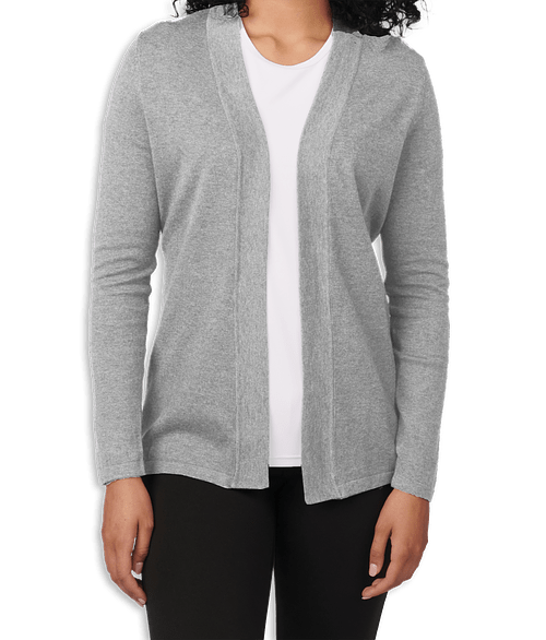 Edwards Women's Shirttail Open Cardigan in Grey Heather