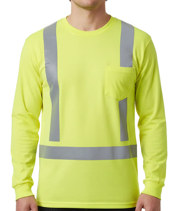 Red Kap Hi-Visibility Long Sleeve Performance Pocket T-Shirt