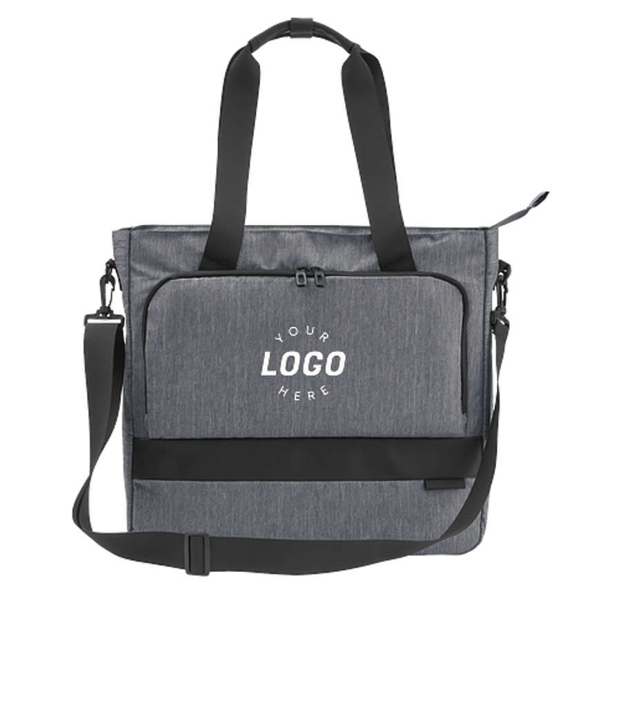 Leeman Versa Recycled 15" Computer Tote Bag in BLACK HEATHER