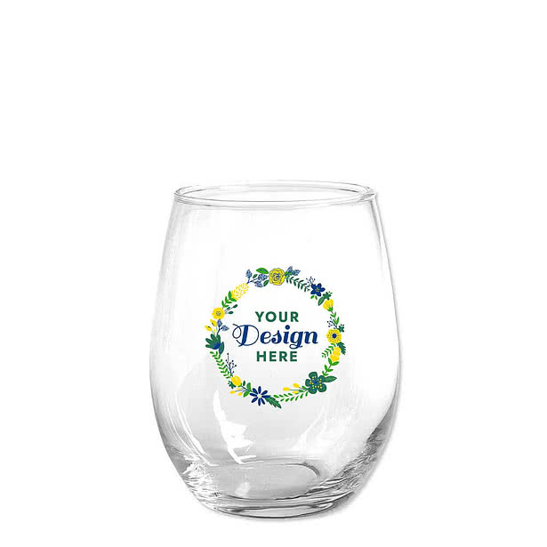 Full Color 15 oz. Stemless Wine Glass