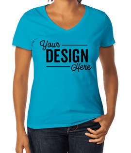 Hanes Women's Perfect-T V-Neck T-shirt - Color: Teal