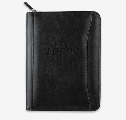 Debossed Renaissance Jr. Leather Zippered Padfolio-default